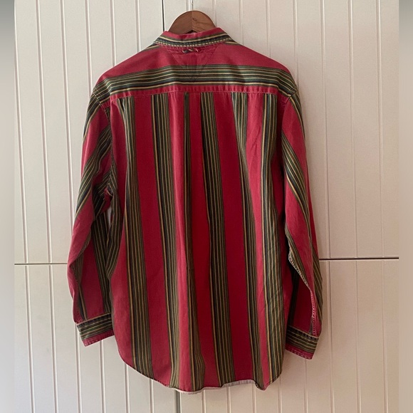 Tommy Hilfiger Green and Red Vintage Button Down - Picture 2 of 4